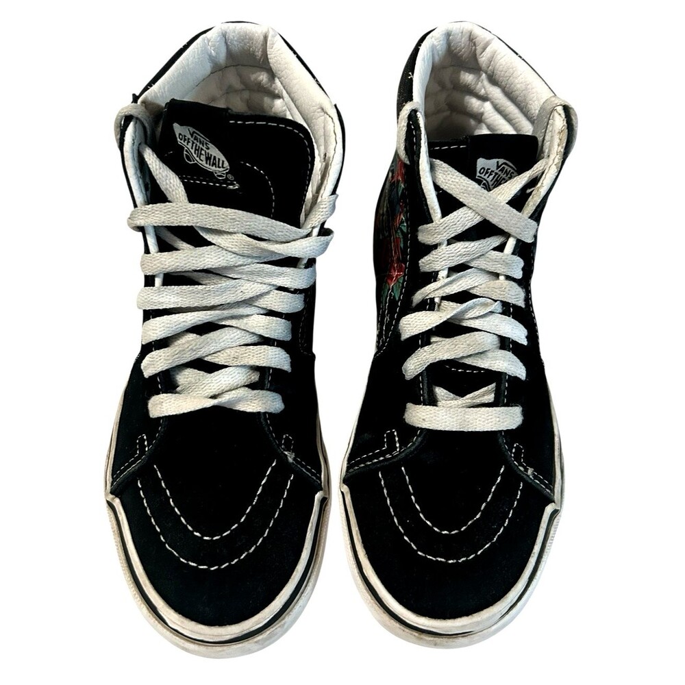 Vans Unisex Youth SK8 Rose Skull Hi Top Suede Sneaker Boys 3.5 / Girls 5 - Picture 7 of 16